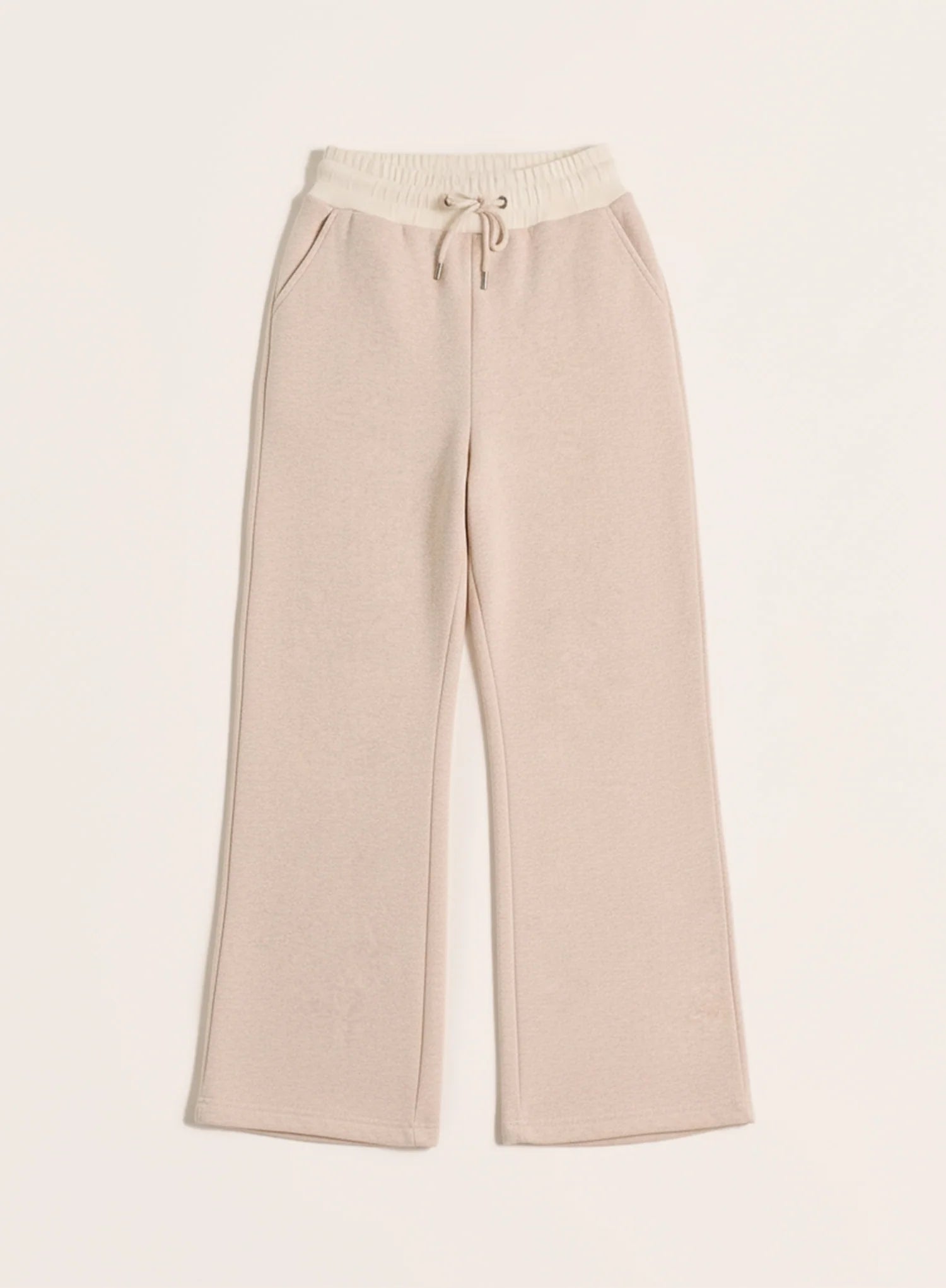 Oatmeal Contrast Waist Band Wide Leg Joggers