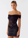 Either Way Off Shoulder Mini Dress Black