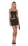 Pinstripe Mini Skirt in Black