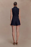 Demi High Waisted Denim Shorts Washed Indigo Blue