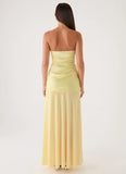 Cierra Strapless Maxi Dress Yellow