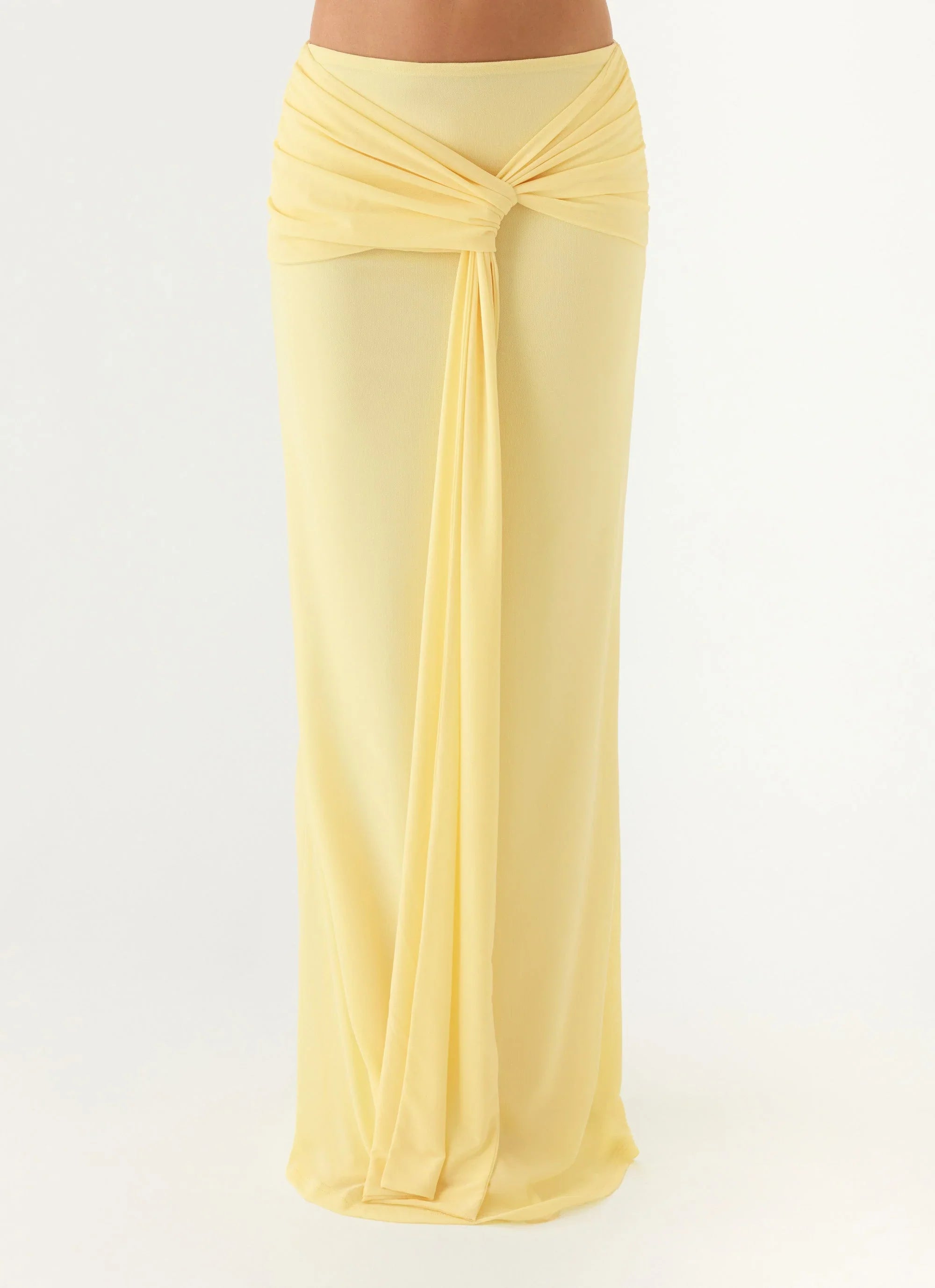 In Destiny Wrap Maxi Skirt Yellow