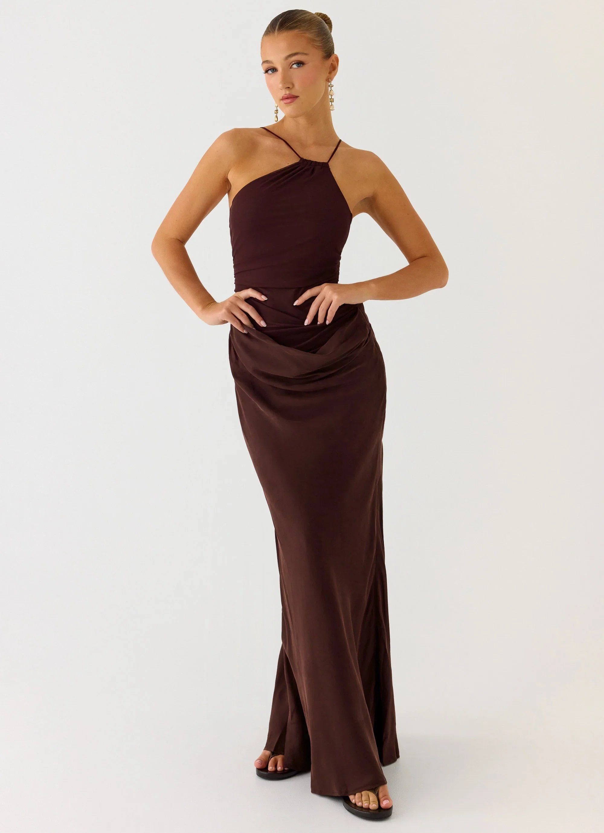 Pristin Cupro Maxi Dress Cool Chocolate