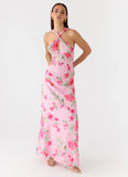 Serafim Chiffon Maxi Dress Petal Soleil