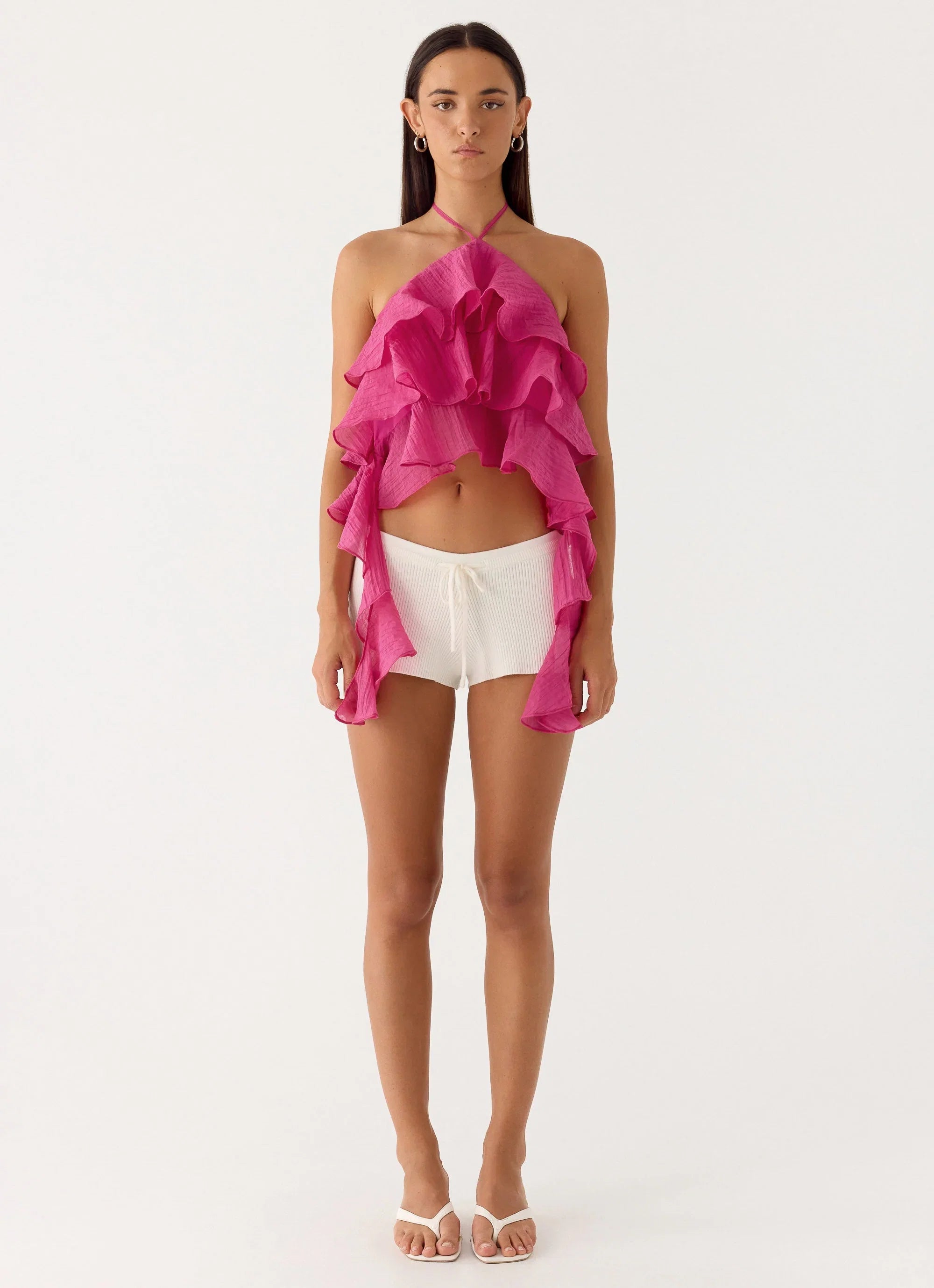 Inna Frill Halter Top Fuchsia