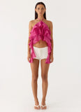 Inna Frill Halter Top Fuchsia