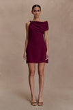 Daisie Chiffon Mini Dress Wine