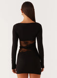 Echo Long Sleeve Mini Dress Black