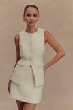 Camilla Boucle Sleeveless Vest Ivory