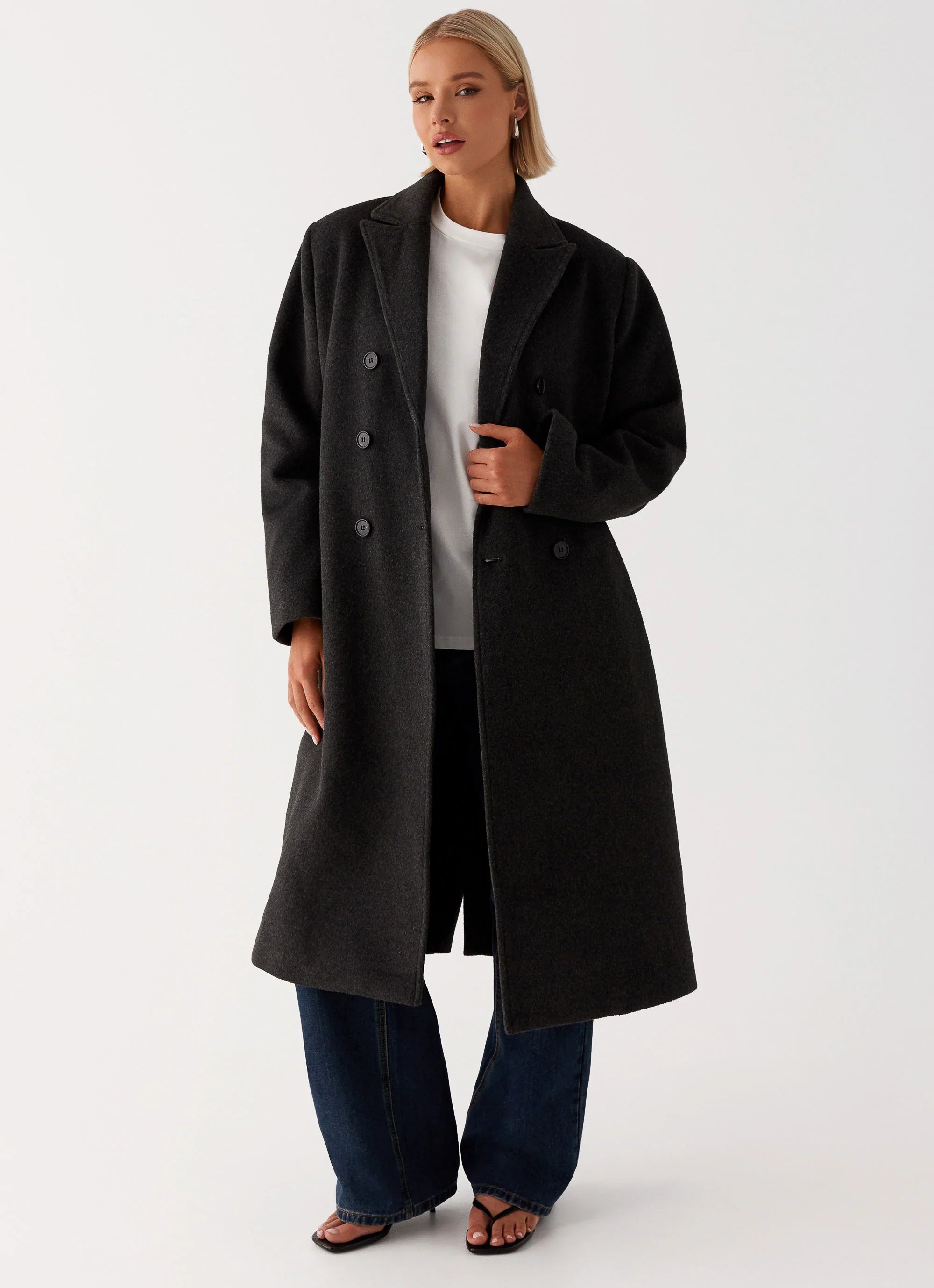 Gianni Double Breast Coat Charcoal