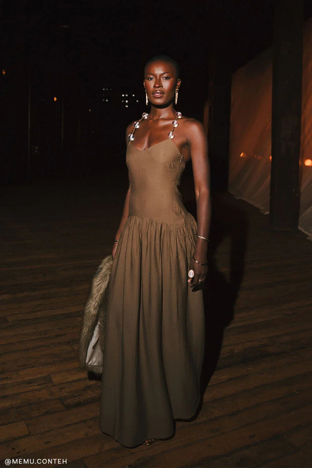 Darling Linen Maxi Dress Chocolate