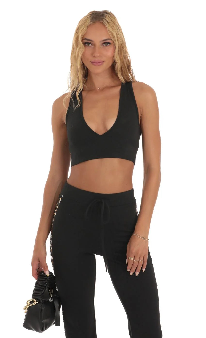 Sequin Two Piece Set in Black
