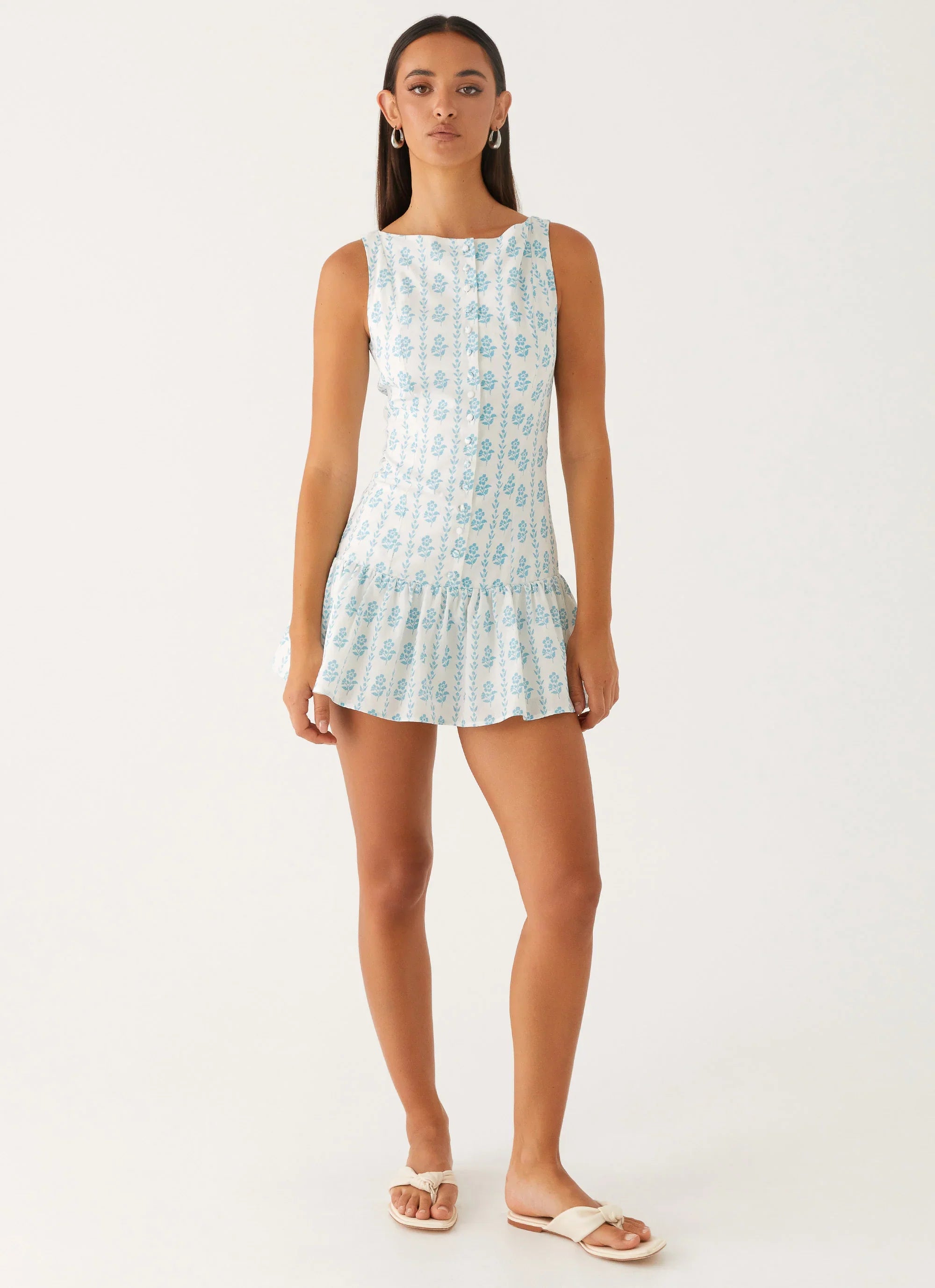 Meggie Linen Mini Dress Sweet Daydream Print