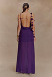 Rosalie Floral Chiffon Maxi Dress Purple