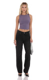 Open Back Twist Top in Mauve