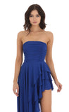 Asymmetrical Corset Dress in Blue