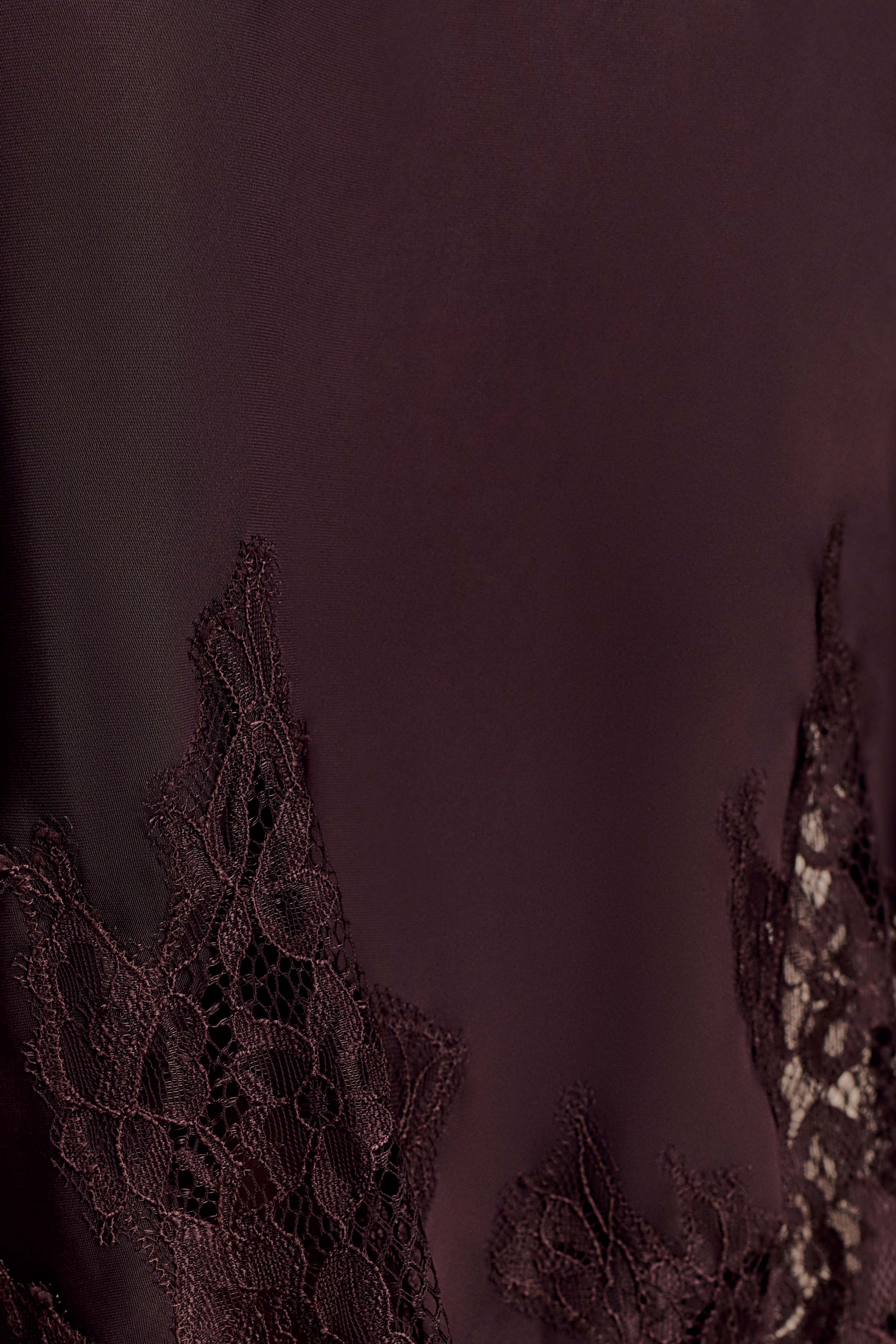 Nina Satin And Lace Maxi Skirt Chocolate