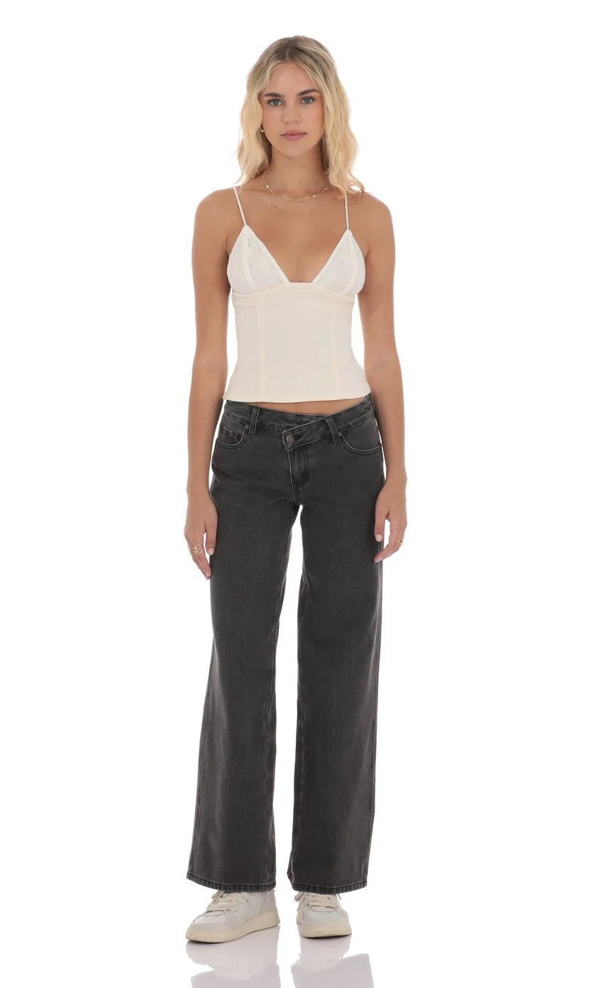 Low Rise Cross Jeans in Black