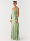 Wasting Time Maxi Dress Blurred Lime