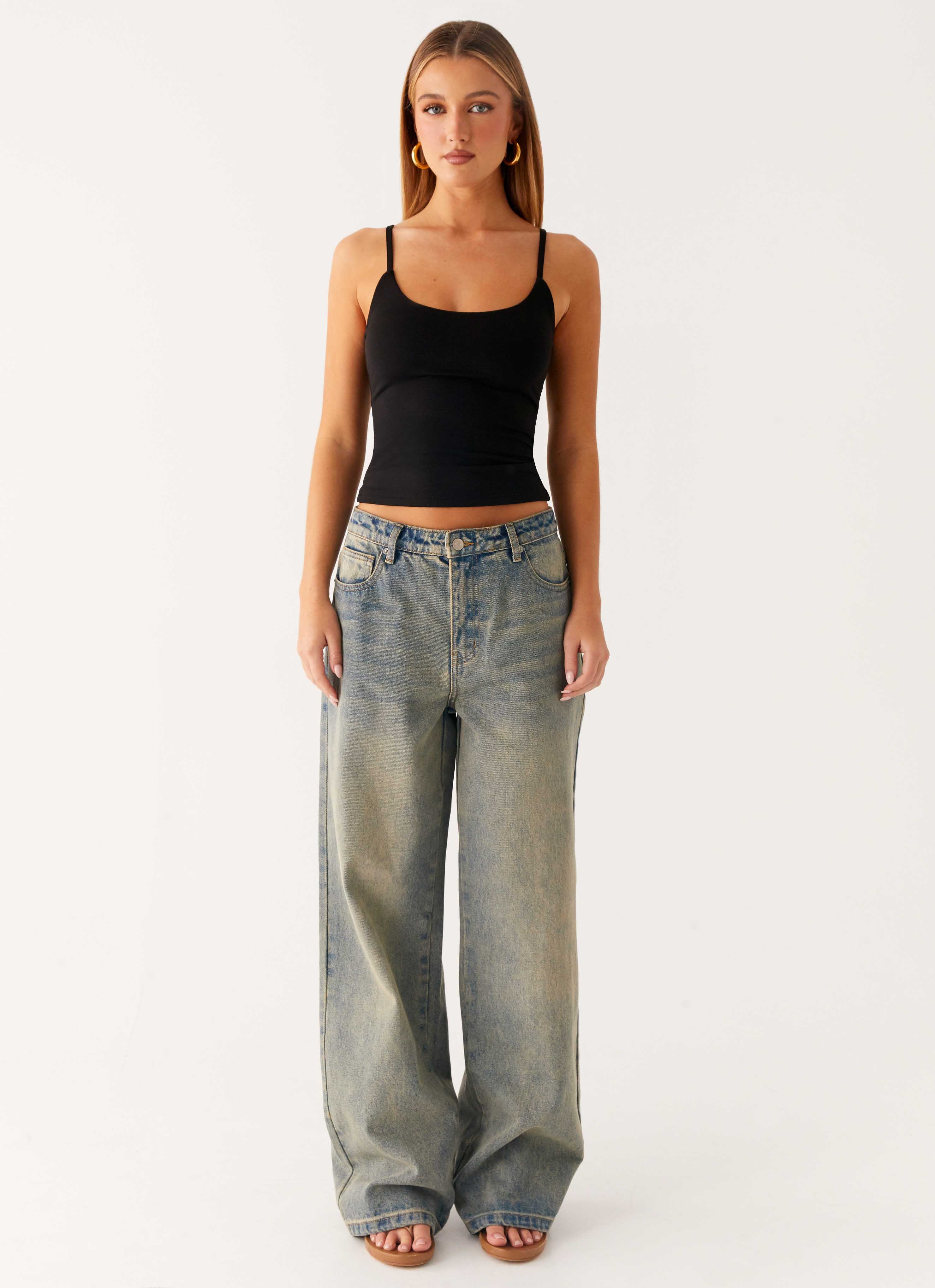 Keanna Low Rise Denim Jeans Dirty Wash