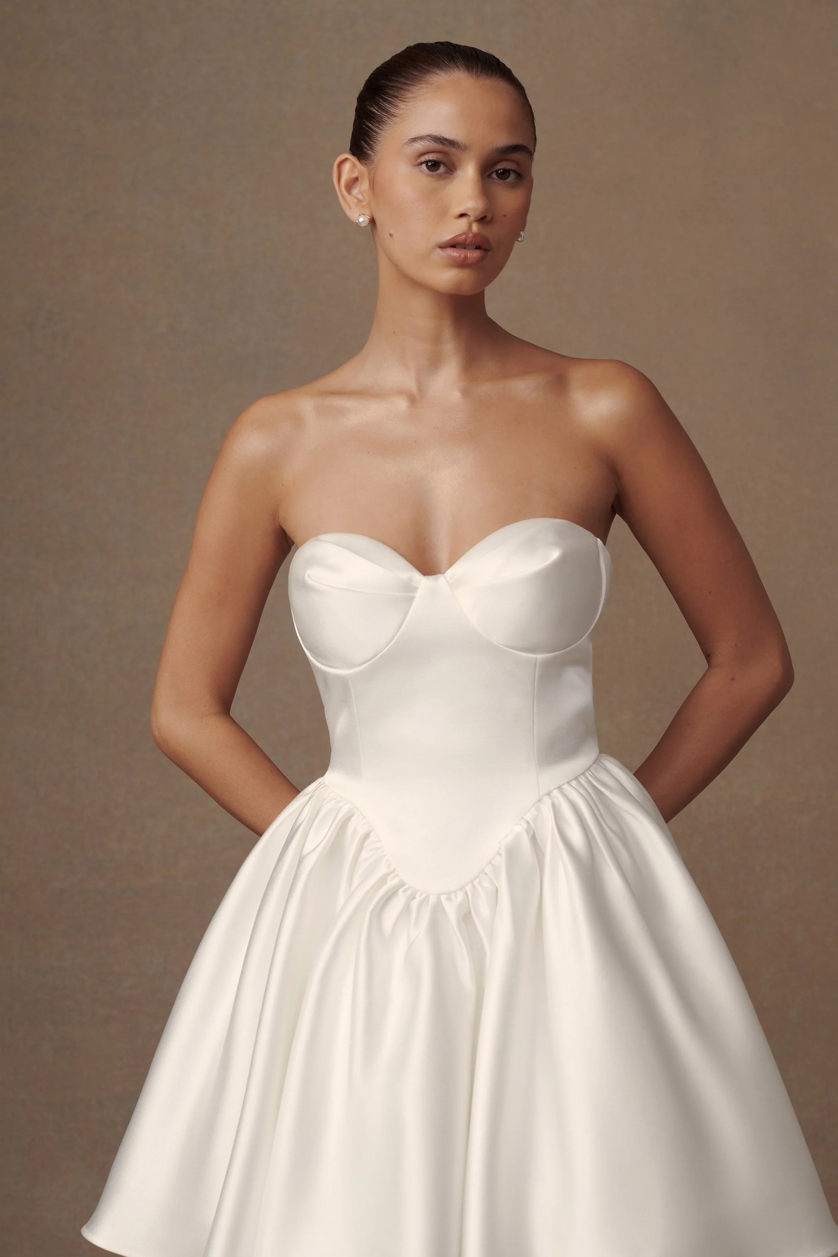 Hollie Structured Corset Mini Dress White