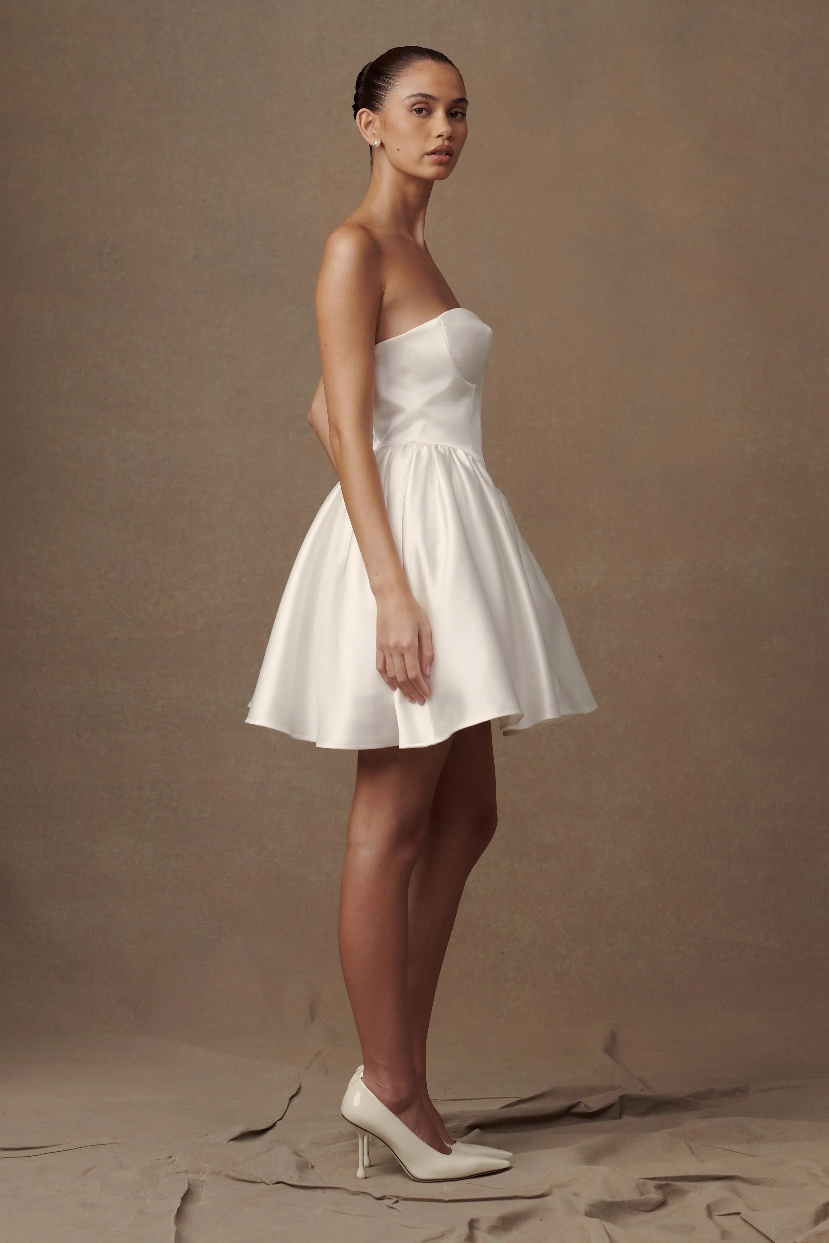 Hollie Structured Corset Mini Dress White