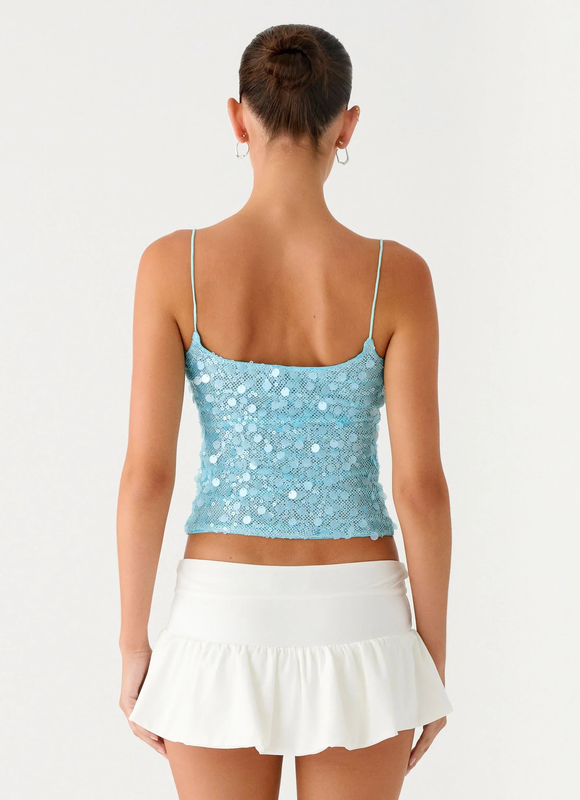 French Exit Sequin Top Blue