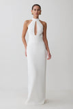 Elan Stretch Crepe Maxi Dress White