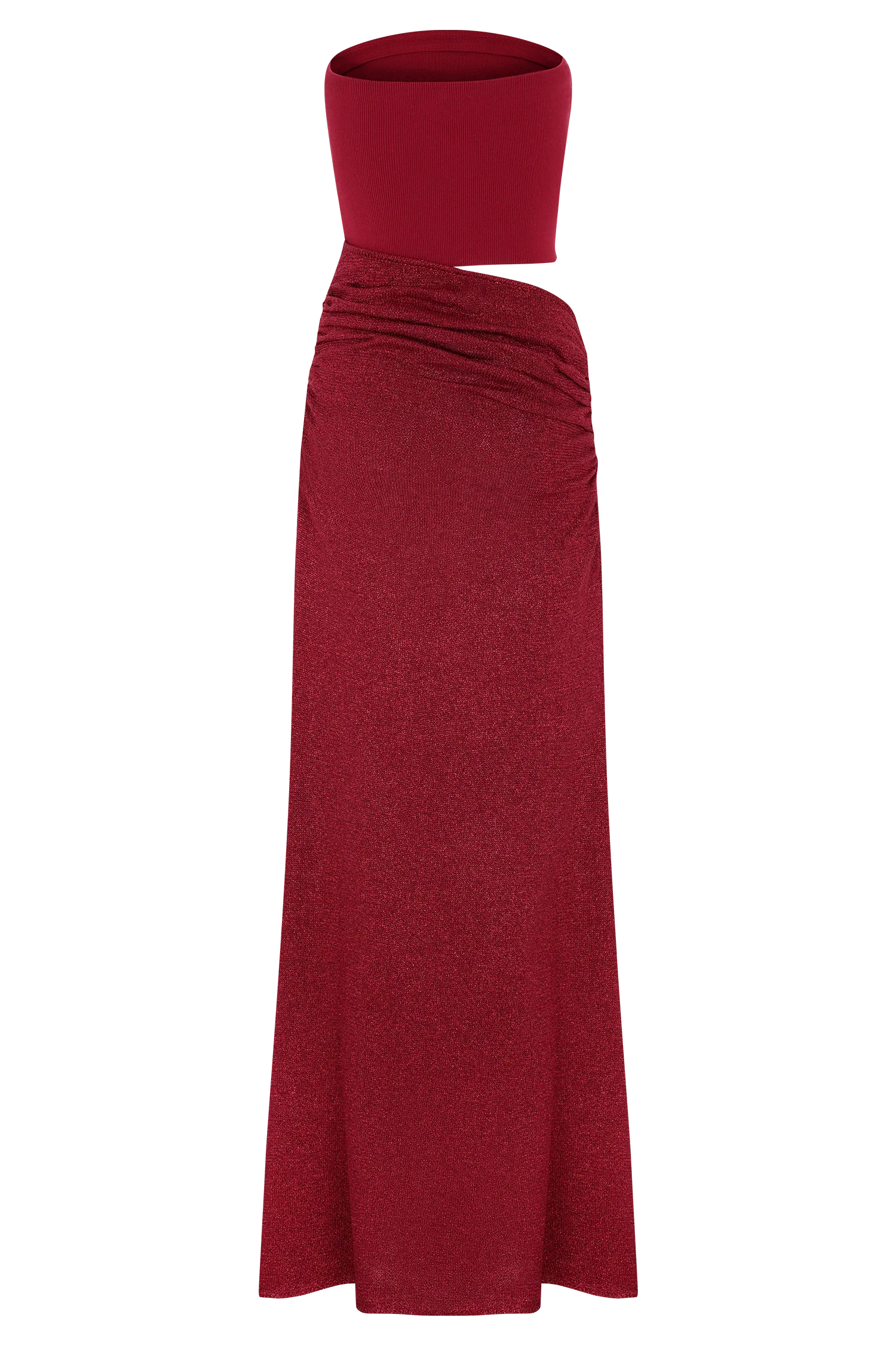 Jasiel Strapless Knit Maxi Dress Red