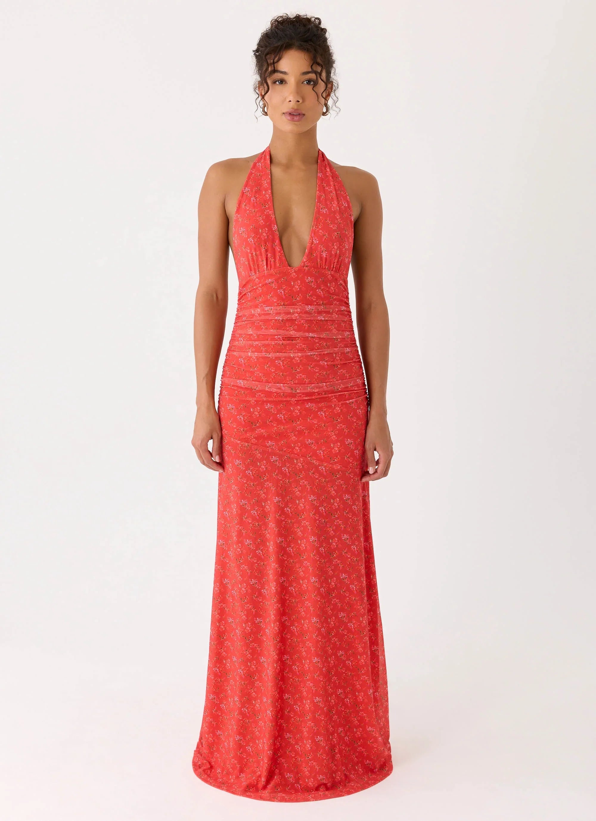 Esme Maxi Dress Magenta Red Rose