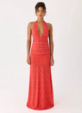 Esme Maxi Dress Magenta Red Rose