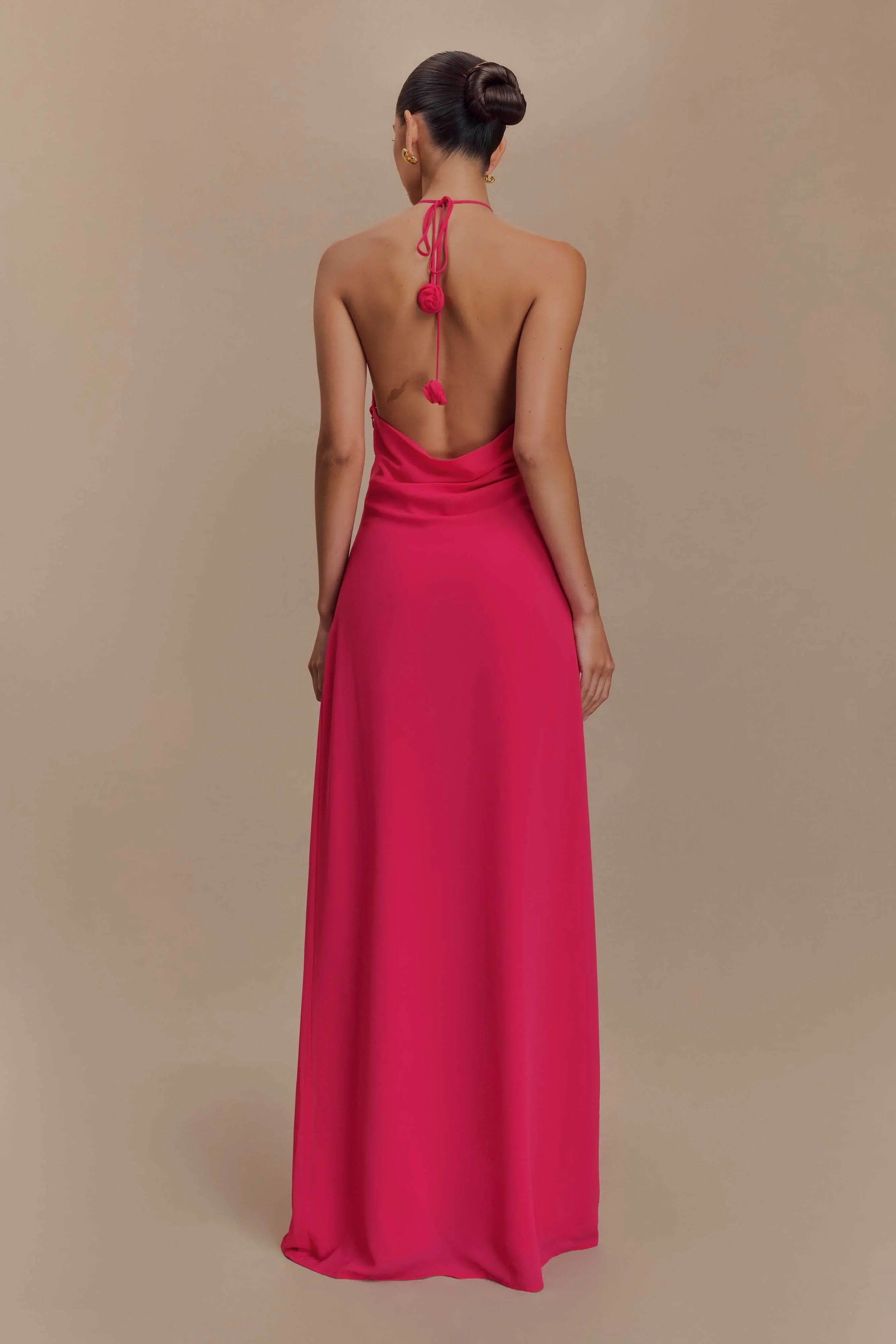 Rosalia Cowl Neck Maxi Dress Raspberry