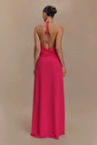 Rosalia Cowl Neck Maxi Dress Raspberry
