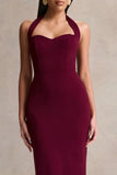 Robyn Burgundy Sweetheart Neck Maxi Dress