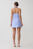 Ella Bow Detail Halter Mini Dress Periwinkle Blue