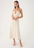 Sun Searching Midi Dress Oatmeal
