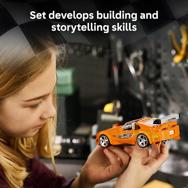 LEGO Speed Champions The Fast and The Furious Toyota Supra MK4 77260 Building Toy for Boys Girls Ages 10 Toy Car from Movie w Minifigure Display or Pretend Play 292 pieces Gift for Fans