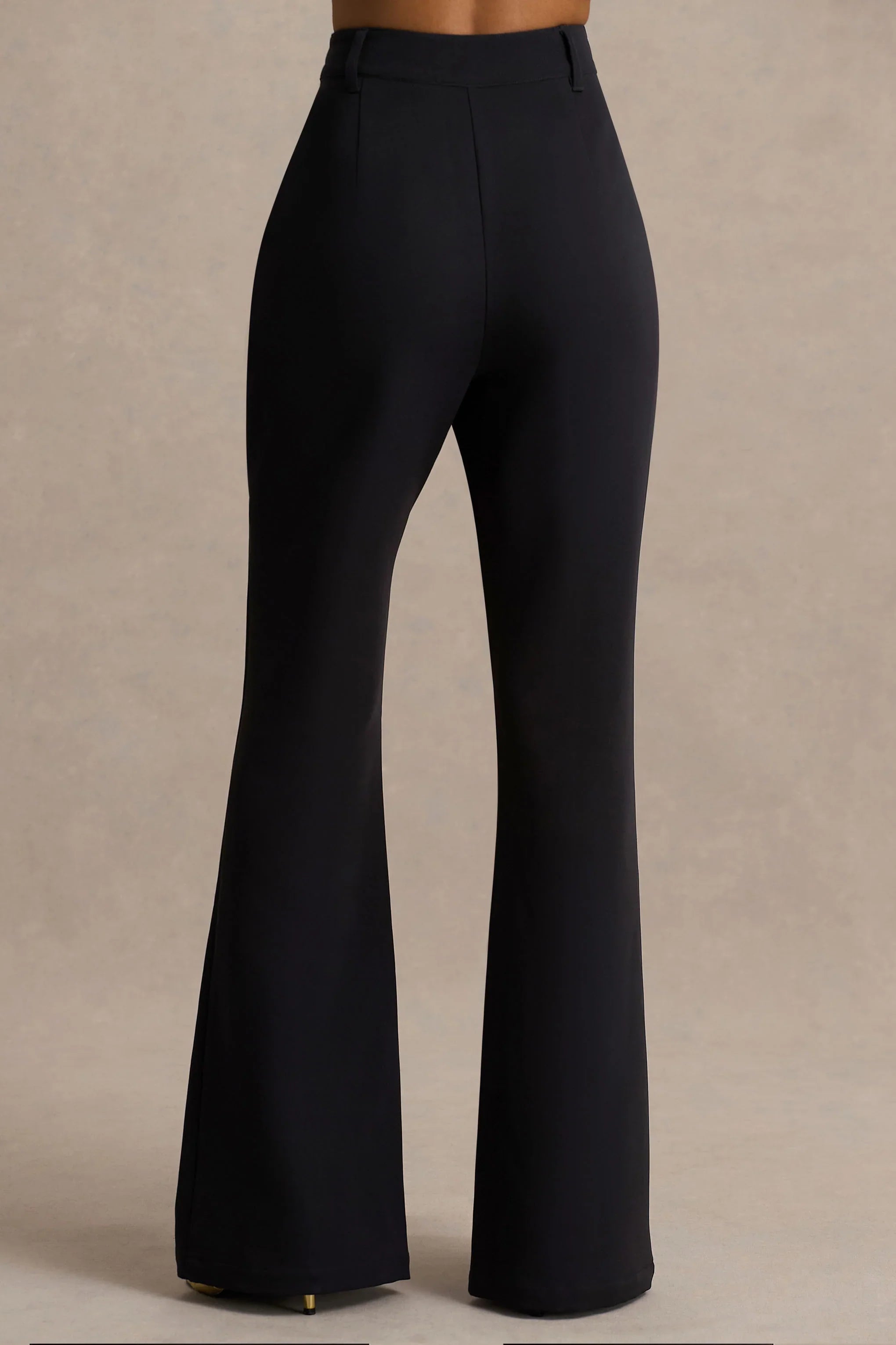 Carina Black Flared Leg Tailored Trousers