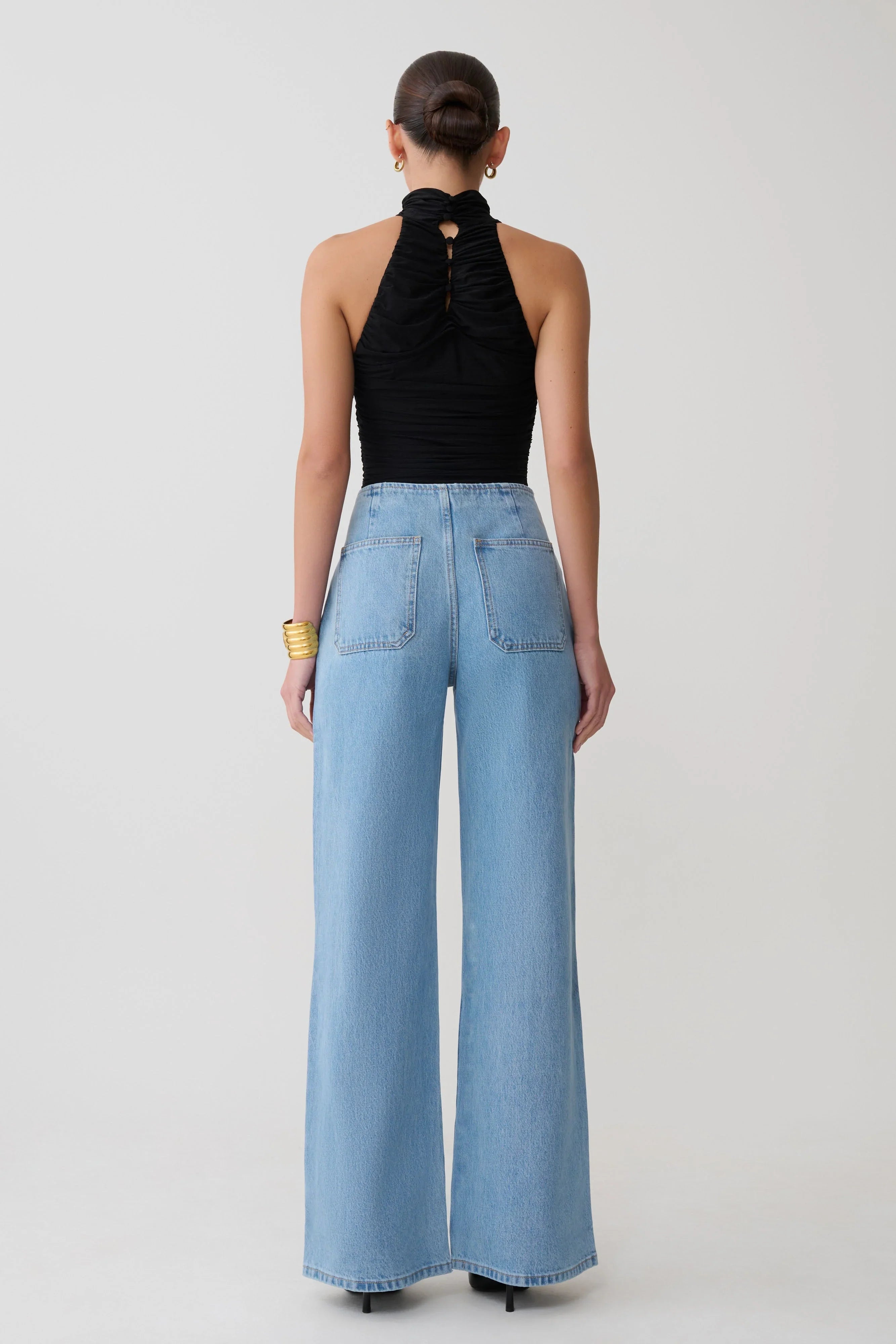 Caitlin Mid Rise Denim Jeans Classic Blue