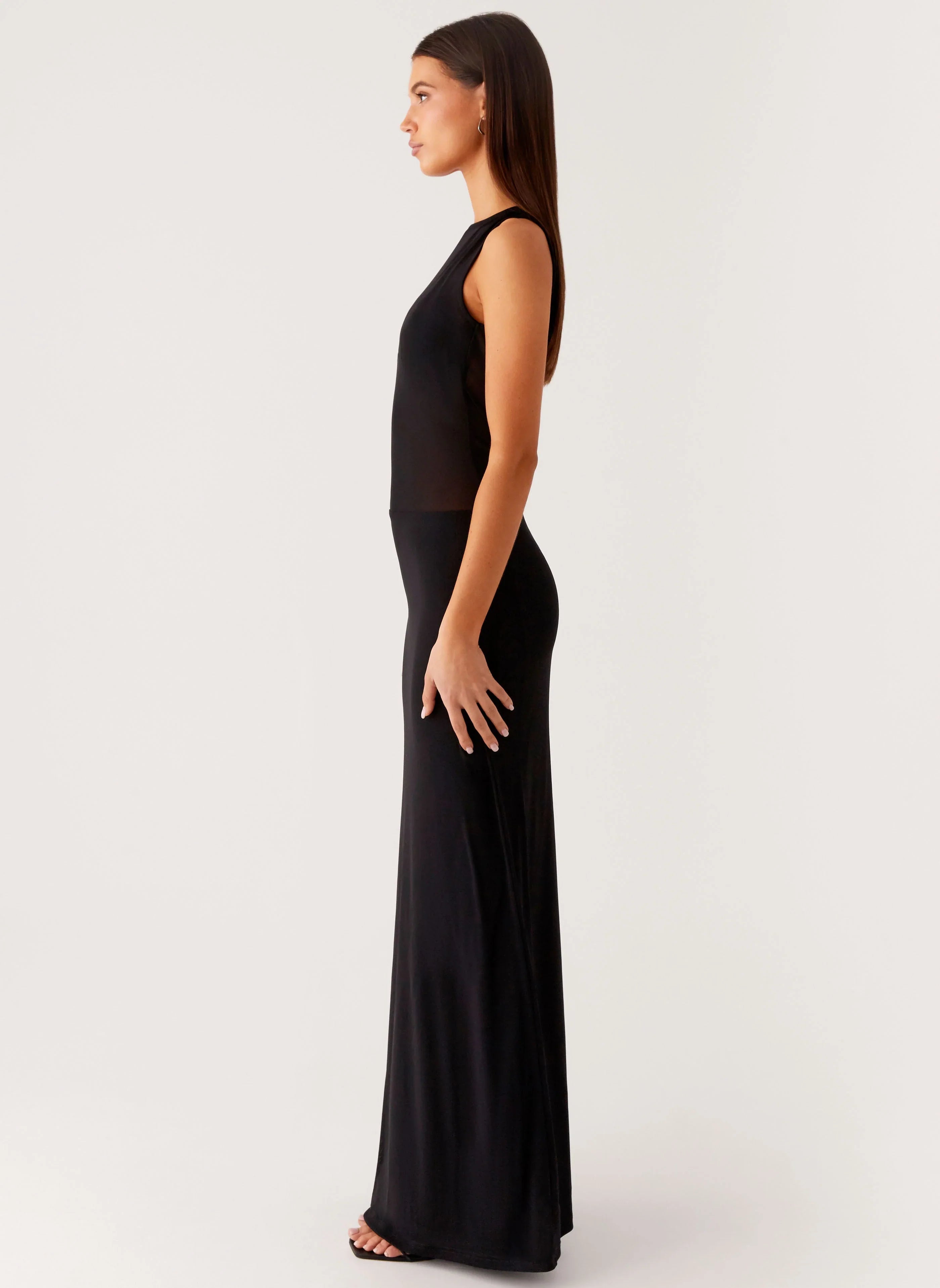 lyria Mesh Maxi Dress Black