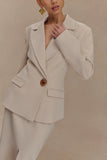 Max Cinched Waist Blazer Ivory Stone