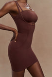 Jocelyn Backless Shapewear Mini Dress Espresso