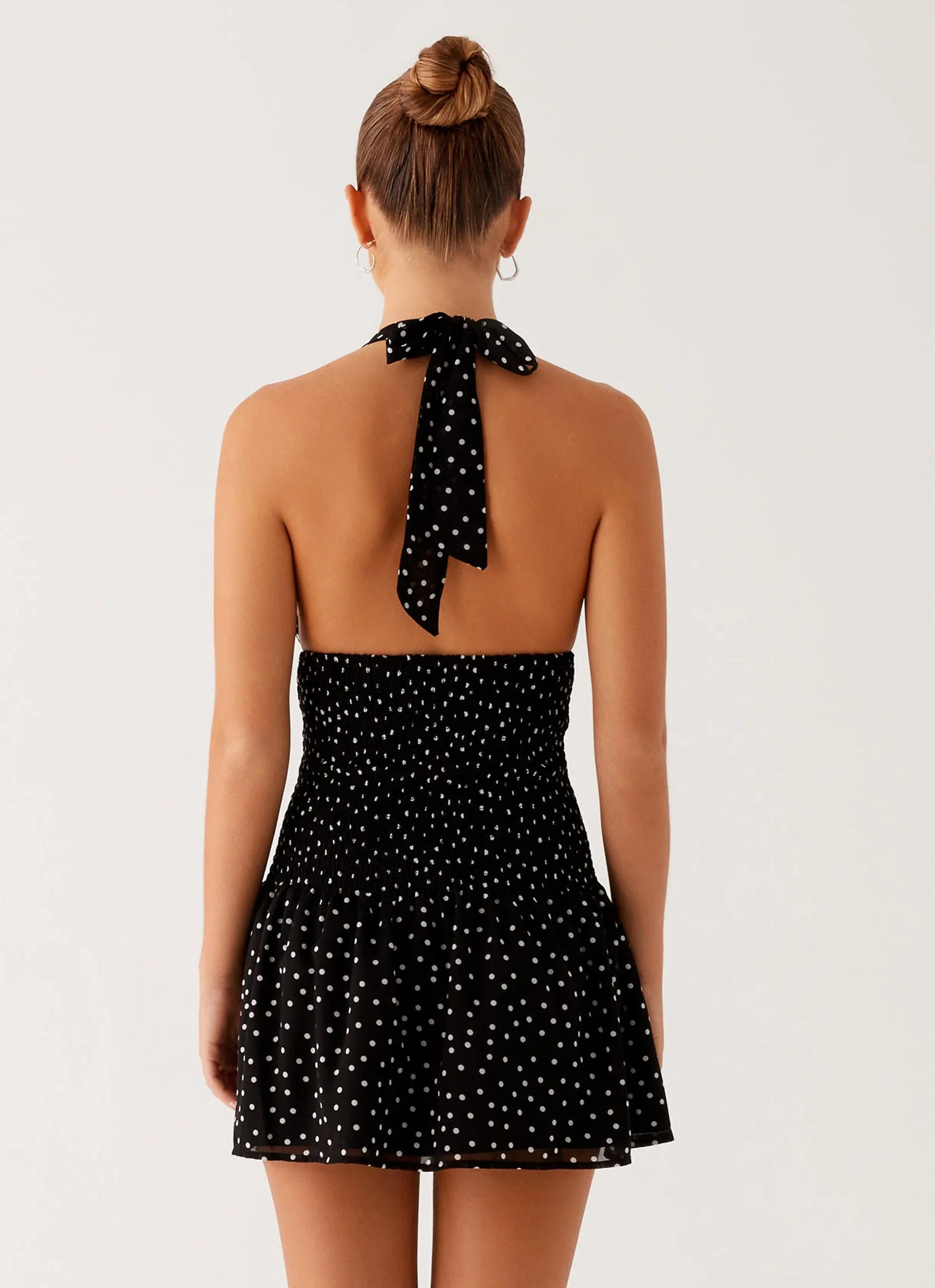 Holden Mini Dress Black Polka Dot