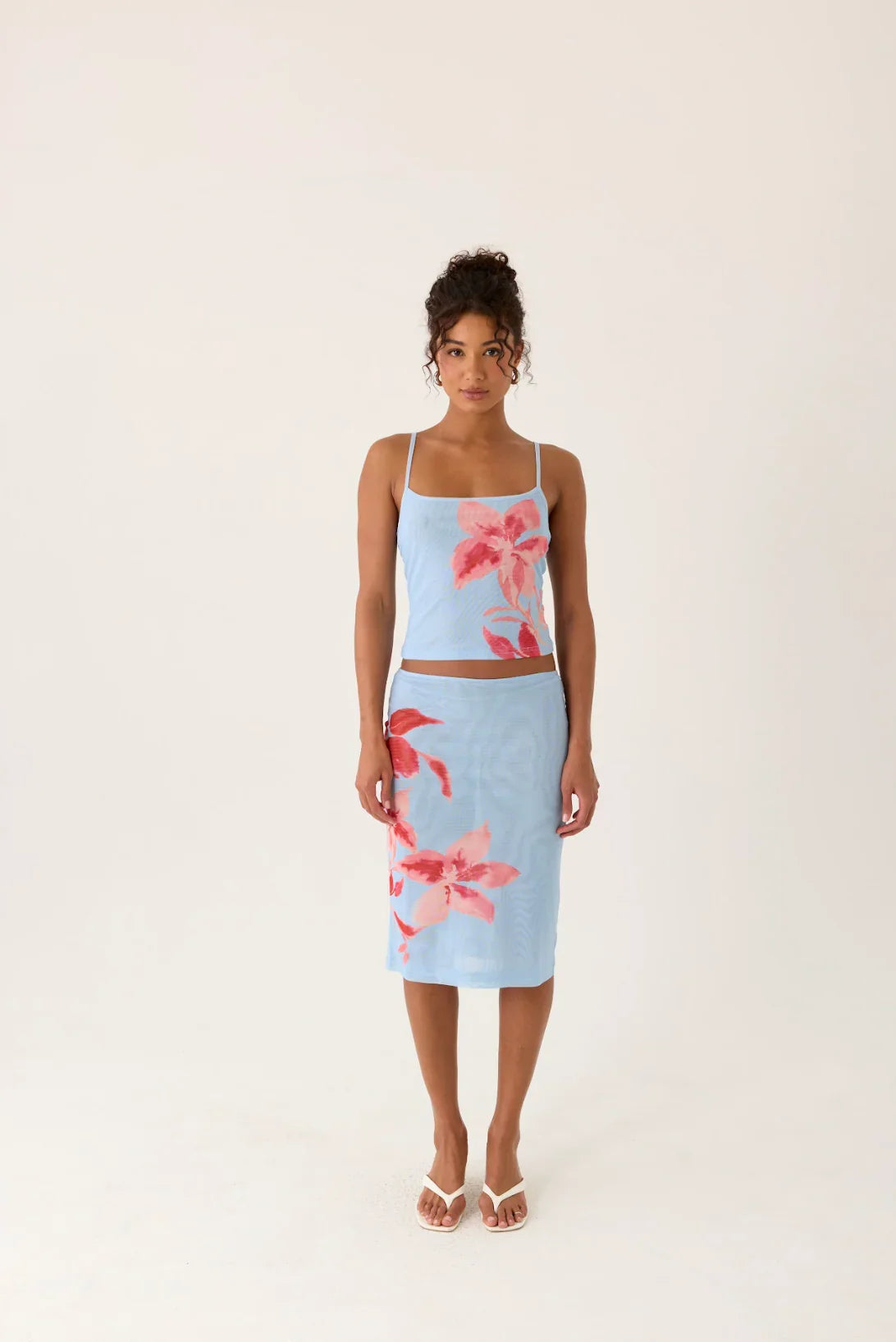 Tamia Midi Skirt Blue Petal