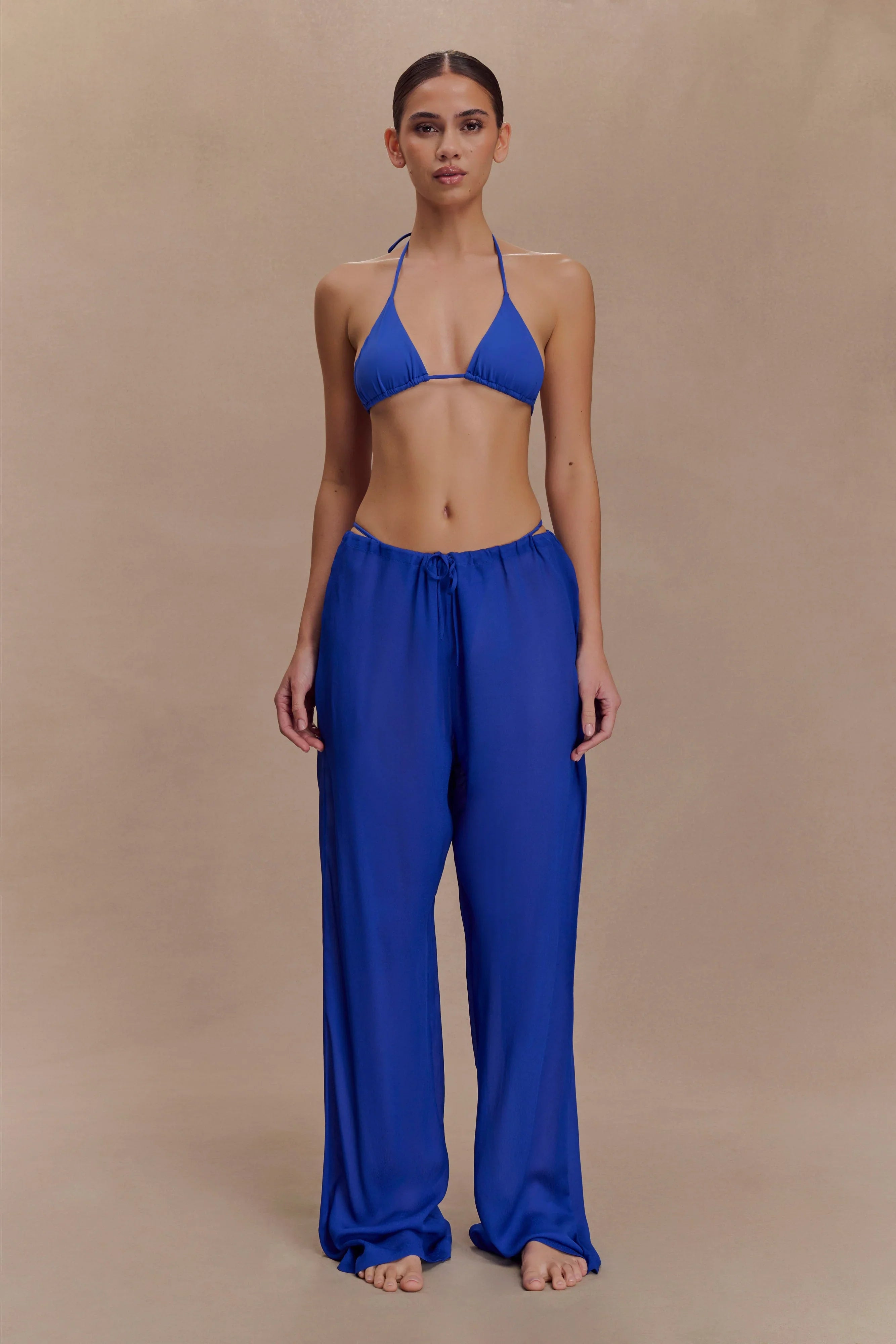 Tonya Sheer Straight Leg Pant Cobalt Blue