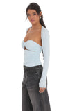 Two Piece Cutout Top in Light Blue