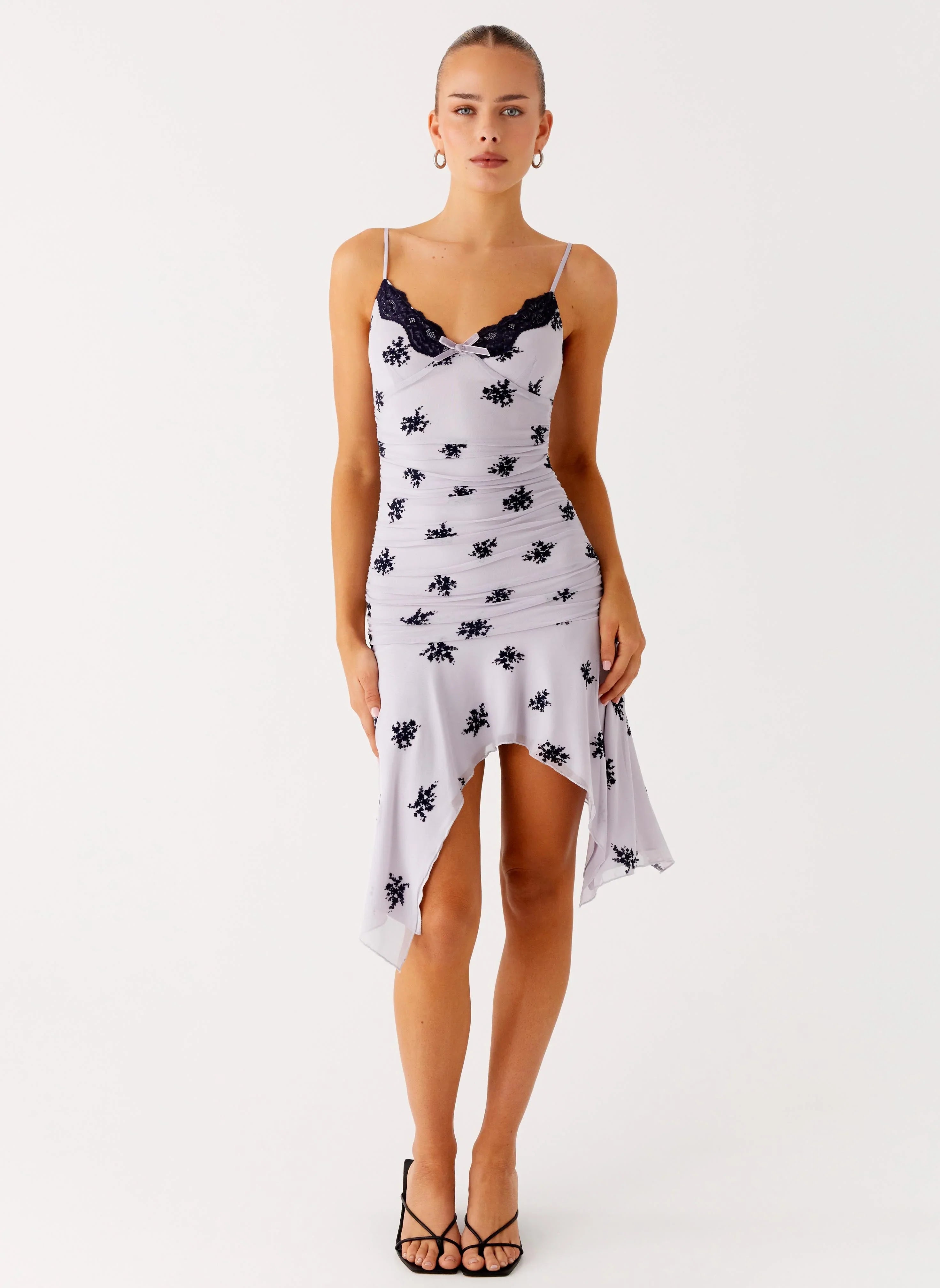 Amor Flock Hanky Mini Dress Lilac