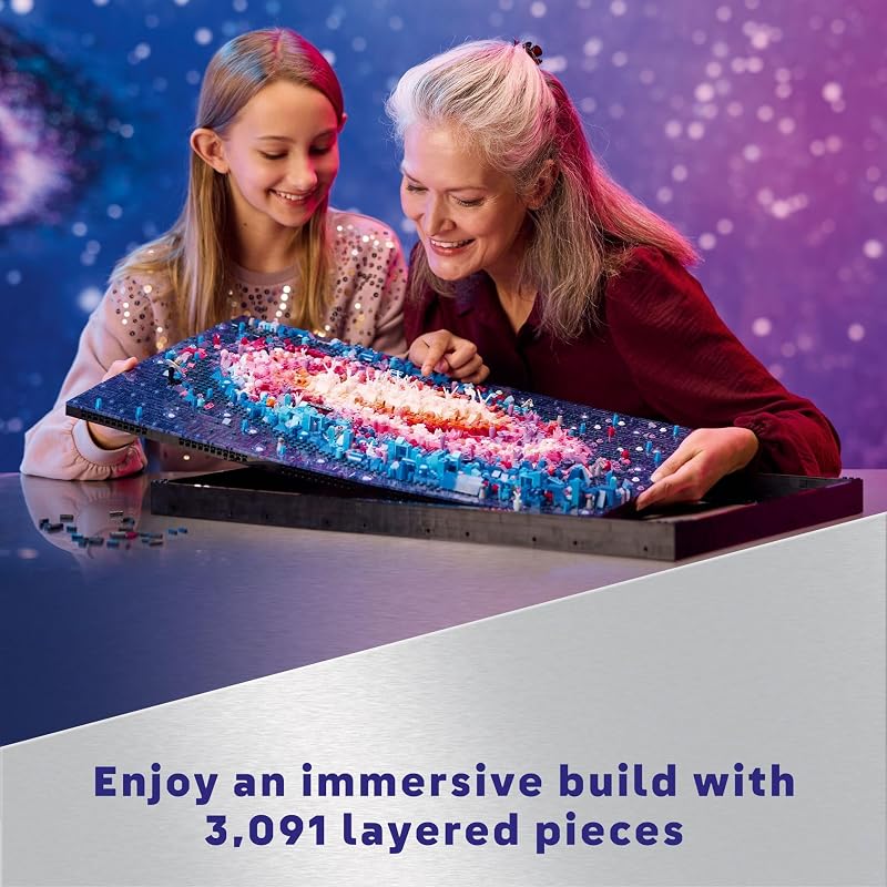 LEGO Art The Milky Way Galaxy Building Set Space Decor DIY Kits for Adults for Bedroom wall Ages 18 Gift Ideas for Astronomy Lovers Men Women Includes Frame for Display 31212