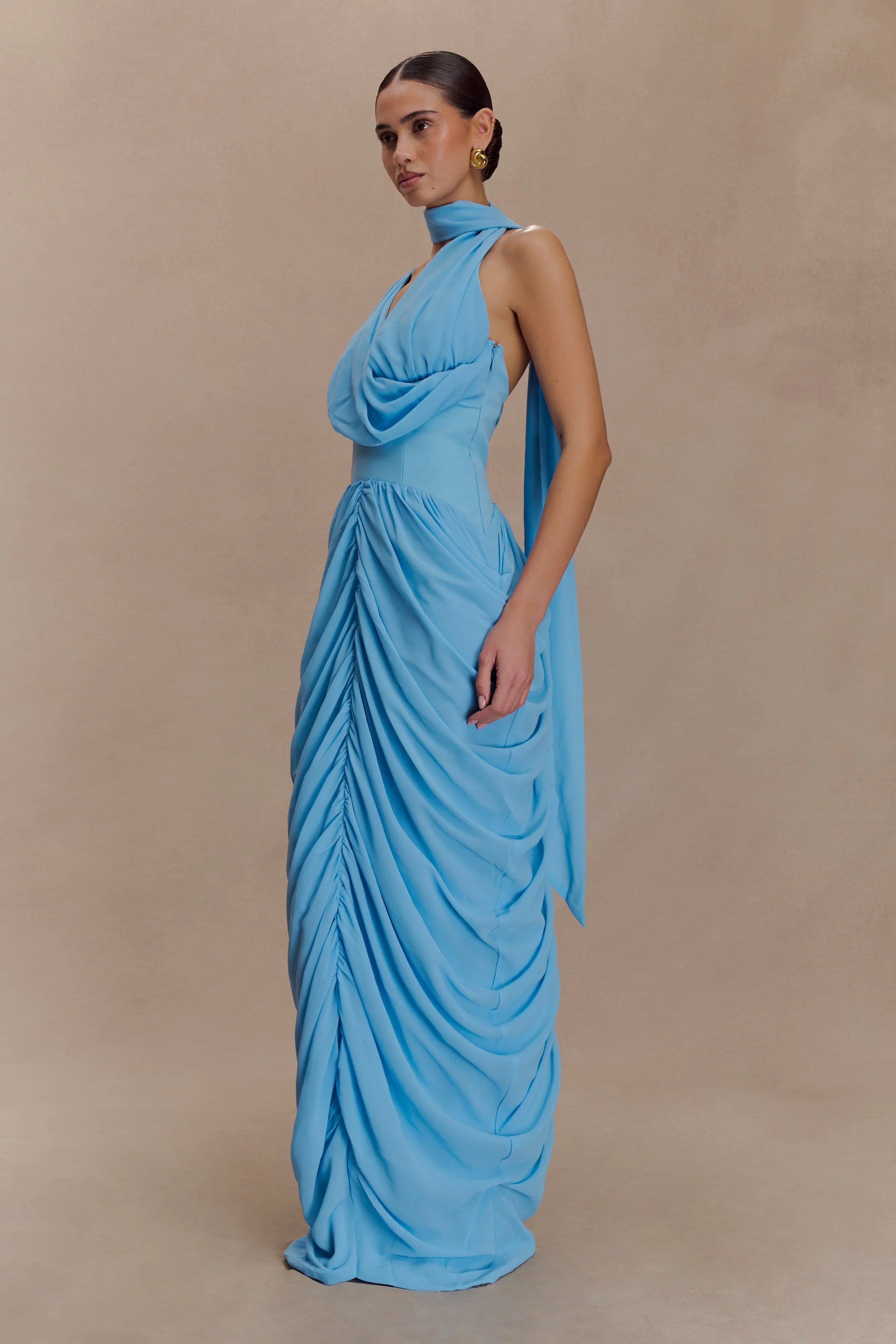 Alex Chiffon Maxi Dress Blue