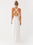 Desi Halterneck Maxi Dress White